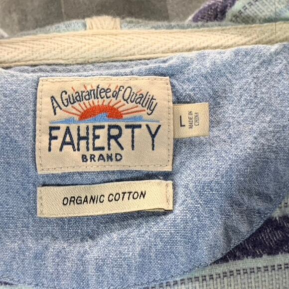 FAHERTY BRAND Men's Blue/Orange/Red Three-Button Baja Pullover Hooded Poncho SZL - Picture 8 of 10